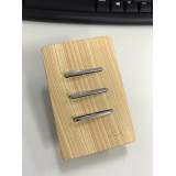 Conjunto Interruptor Triplo Simples 4X2 - Novara Maple